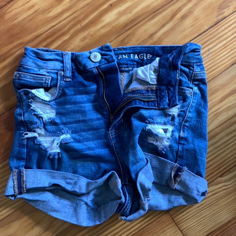 High waist curvy jean shorts size 4 American Eagle